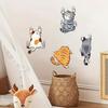 Cartoon Kratzende Katze Wandaufkleber Lustiger 4 Kletternde Katzen Aufkleber Niedlicher Katzen Stoßstangenaufkleber für Auto LKW Motorrad Wand Fenster Dekor