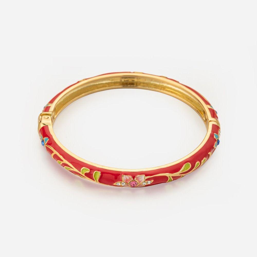 Multi-color Available Vintage Floral Bangle Chinese Style Enamel Bangle  Cultural Performances