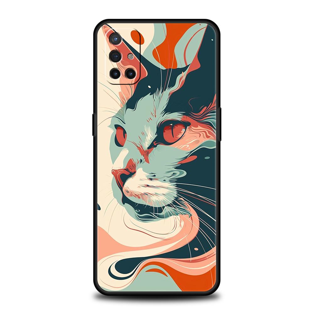 Phone Case For Oneplus 13R 12R 13 12 10T 10R Nord N100 N200 N10 10 9 9R 9RT CE 2 Z Pro 5G Soft TPU Cover Cartoon Cat Fundas Bags