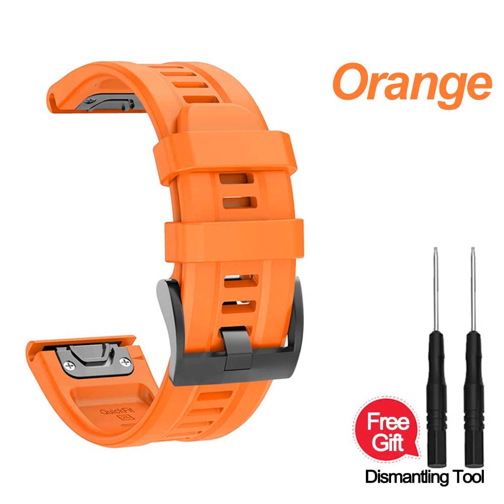 

26 мм 22 мм Мягкие силиконовые ремешки для часов Garmin Fenix 6X 6 Pro 7X 7 Easyfit Браслет Fenix 5 5X Plus для смарт-часов QuickFit 22mm