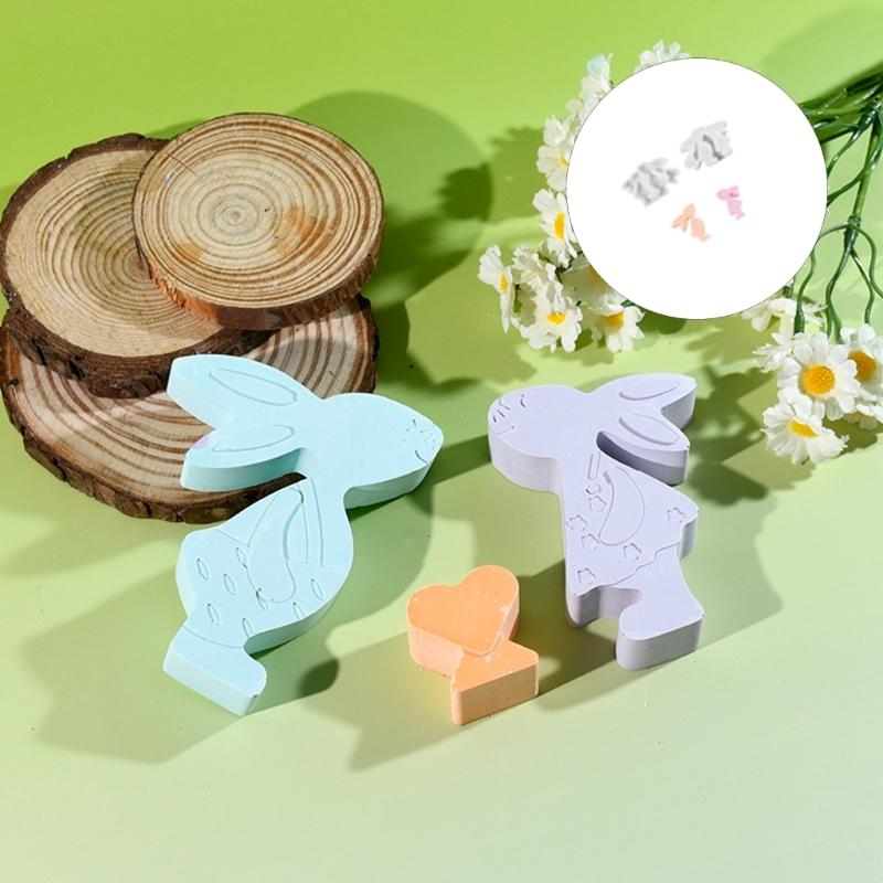 Couple Hare Silicone Candle Molds Heat Resistant Silicone Mould for Making Candle Soap Epoxy Resin Festival Decoration