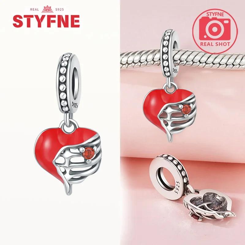Copperromantic Valentine'S Day Couple Love Charms Heart Beads Fit Original Bracelets Diy Jewelry Gifts For Women