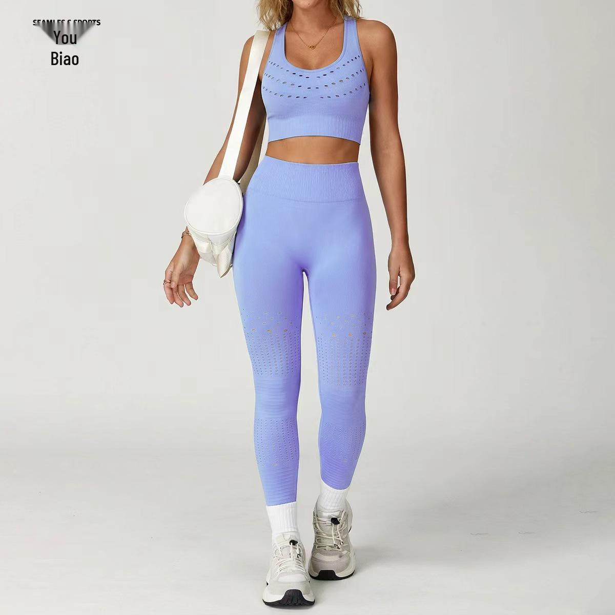 

Women s Hot-Selling Yoga Set: Fitness Vest and Tight Pants with Hip-Lifting Design S (Set) світло-фіолетового кольору