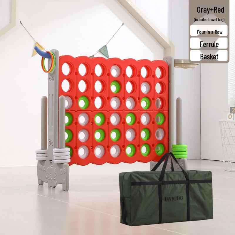 3D Giant Four-in-a-Row Chess Puzzle Game: Colorful Indoor/Outdoor Fruit Theme for Kindergartens