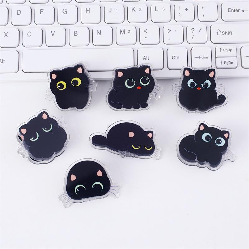 Black Cat Cartoon Acrylic Double-Sided Snack & Journal Sealing Clip