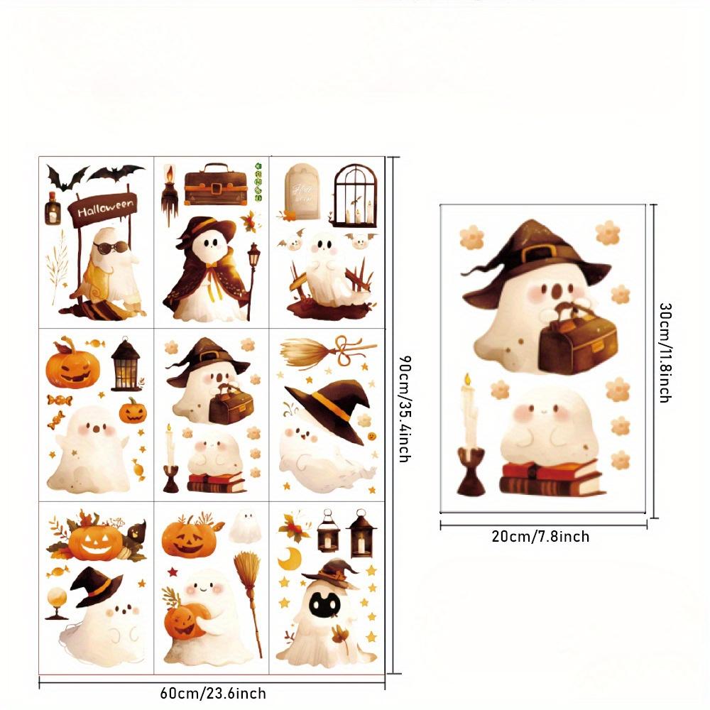 9 Милых статических наклеек с тыквами - Украшение на окно на Хэллоуин