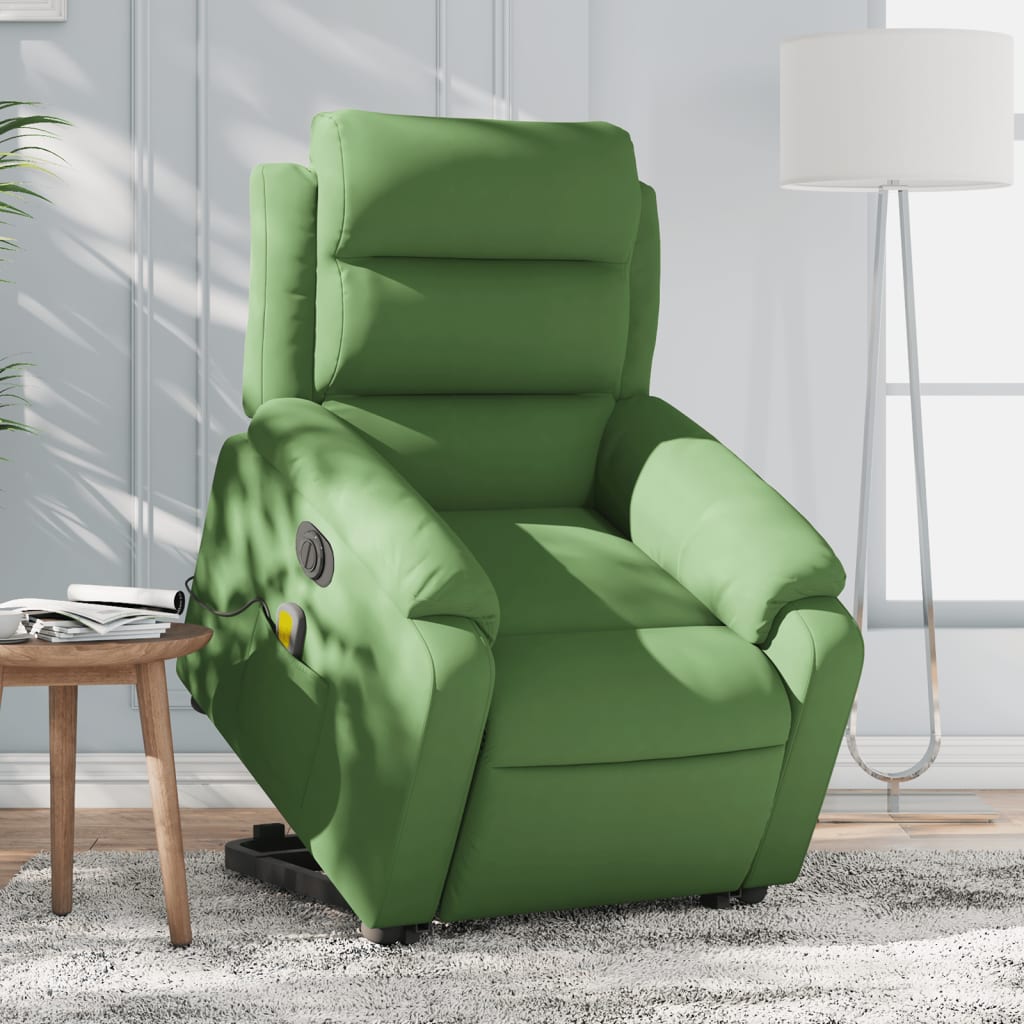 Recliner Chair with Lift Function Electric Light Green Velvet