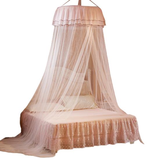 Mosquito Net Round Top Stimulation Butterfly Pin Polyester Fiber Decorative Bed Canopy