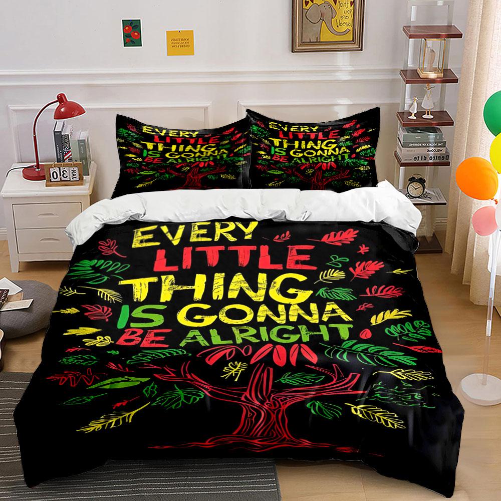 Colorful text and leaves. Bedding sets Duvet cover sets Duvet covers Pillowcases(1 * Duvet Cover 2 * Pillowcases without duvet insert)