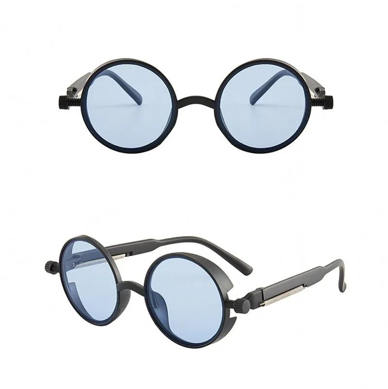 Vintage Punk Round Frame Sunglasses Men Women Glasses Small Lens Brand Designer Sun Glasses UV400 Outdoor Sports Eyewear Anti-UV