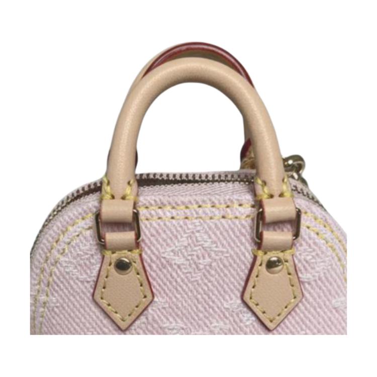 Louis Vuitton Micro Alma Denim Classic Monogram Print Canvas Leather Mini Wallet Women Wallet Pink M02763