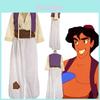 Encantador Traje de Cosplay de Príncipe Aladdin para Homem Adulto com Chapéu Elegante