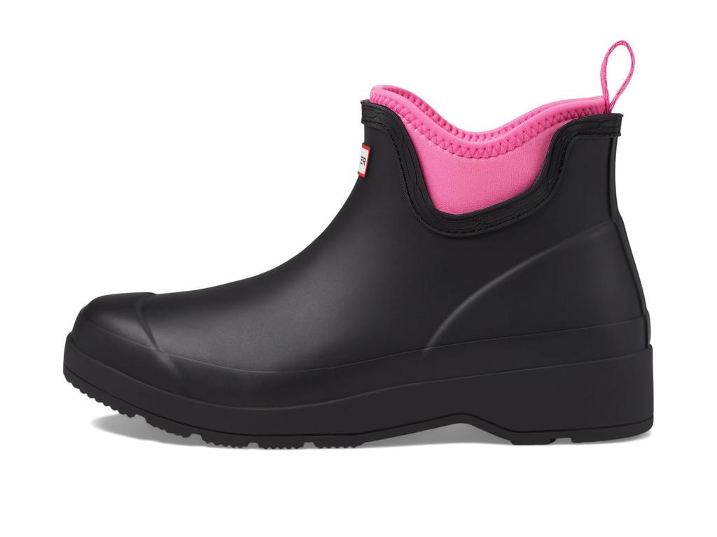 Hunter Play Neoprene Chelsea Size Women's Boots, Black/Highlighter Pink, 6/25.0cm