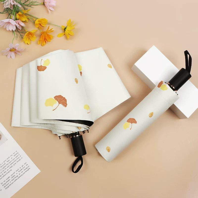 Female Student Print Foldable Dual-Purpose Sun-Proof Umbrella