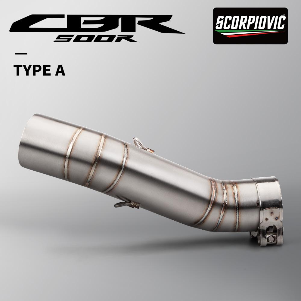 Per CB400 CBR400 CB500F CB500X CBR500 CBR500R 2016 - 2022 Scarico Moto Escape Moto tubo di collegamento intermedio Silenziatore 51mm