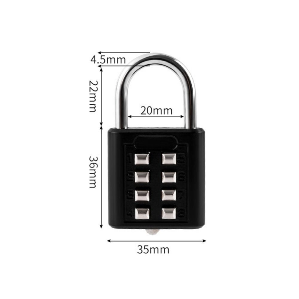 8 Digit Button Combination Lock Metal Anti-theft Password Pad Lock Waterproof Rust Proof Suitcase Combination Lock For Travel