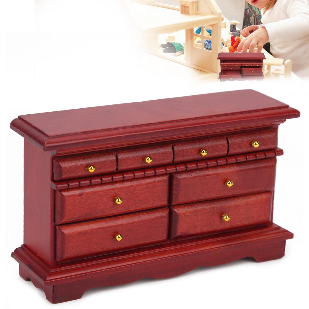Miniatur Kommode Modell Dekoratives Massivholz Spielzeug für 1:12 Puppenhaus-Ornamente