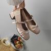 2025 autumn square head gentle temperament Mary Jane shoes one-word buckle bow French flat bottom shallow mouth single shoes