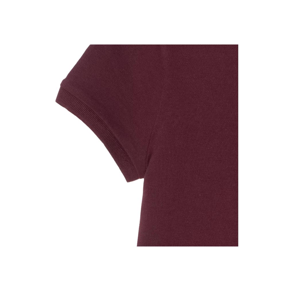 Polo Ralph Lauren Dress Ss24 Logo Embroidered Polo Collar Midi Short Sleeve Kids Dress Burgundy 313910193-003