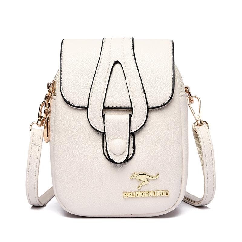 New women's messenger bag, soft leather texture shoulder satchel, mobile phone bag, small square bag, key bag, mother bag.