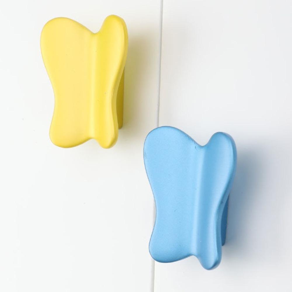 Zinc Alloy Butterfly Door Handles Colorful Cupboard Furniture Handles Wardrobe Pulls Window Cabinets Drawers Knobs Dresser
