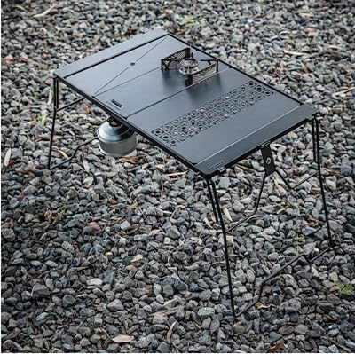 CAMPING MOON IGT Bridge Table Top, Aluminum, Black, Laser Top, CK-25F-1P