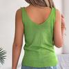 Damen T-Shirt mit V-Ausschnitt, ärmellos, Streifenmuster, für Damen, T-Shirt, Street-Strickmode