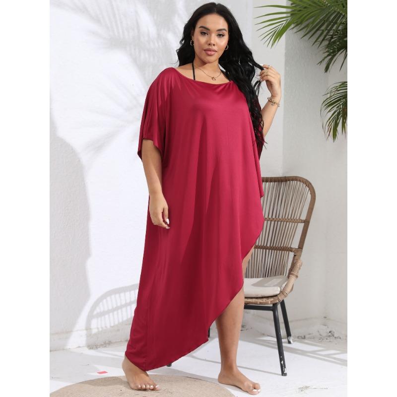Women's Summer One Neck Off The Shoulder Irregular Holiday Beach Dress