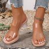 Fashion Summer Transparent High Heel Sandals for Women 2025 Elegant Thick Heels Pvc Sandals Woman Outdoor Casual Platform Sandles 42