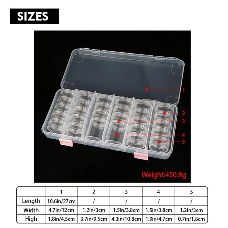 Convenient Screw Lid Box Clear Plastic Storage Container Jewelry Storage Box Powder Storage Box for Beads and Small Item