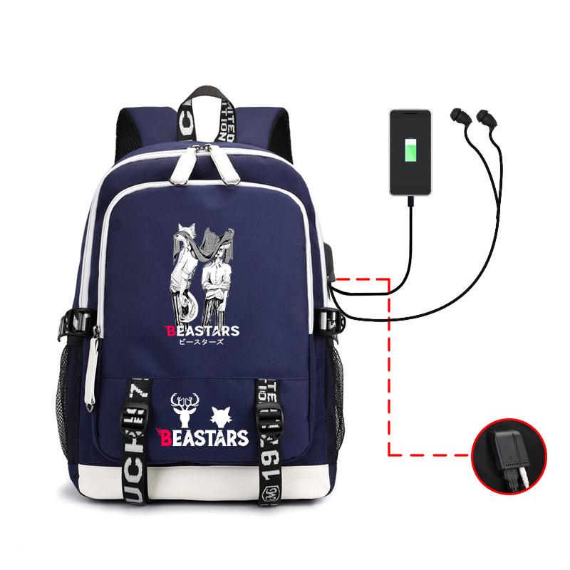 Animal Rhapsody Beastars Peripheral Women'S Bag Usb School Bag Multifunctional Large Capacity Backpack