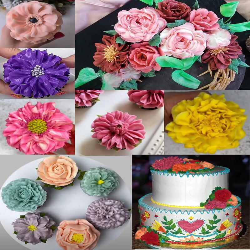 3-Piece Austin Rose Petal Piping Tips: 124K, 125K, 126K for Cream Decoration