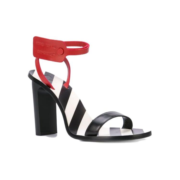 Off-White Open-Toe High Heel Leather Sandals Women Sandals Black White Red OWIA140R19D310161000
