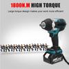 1800N.M Torque Brushless Electric Impact Wrench For Trucks 1/2 inches Cordless Wrench Driver Tool For 18V Battery Blue 388VF