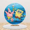 Cartoon SpongeBob Children Birthday Party Round Backdrop Cover Kid Room Decoration Baby Shower Photography Background Props