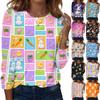 Women's Daily Casual Long Sleeved Easter Printed Round Neck Top