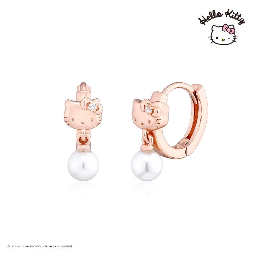 Sanrio Hello Kitty Jewelry Heart Collection One-Touch Ring Earrings Hlse296-P