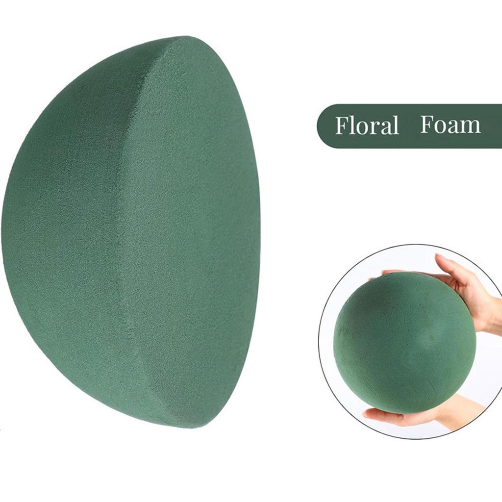 4 Pieces Foam Half Balls Hemispherical Plant Foams Accessories Blocks Green for Garden Birthday