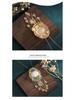 Ancient Gold-Plated Enamel Hetian Jade Tassel Necklace for Women