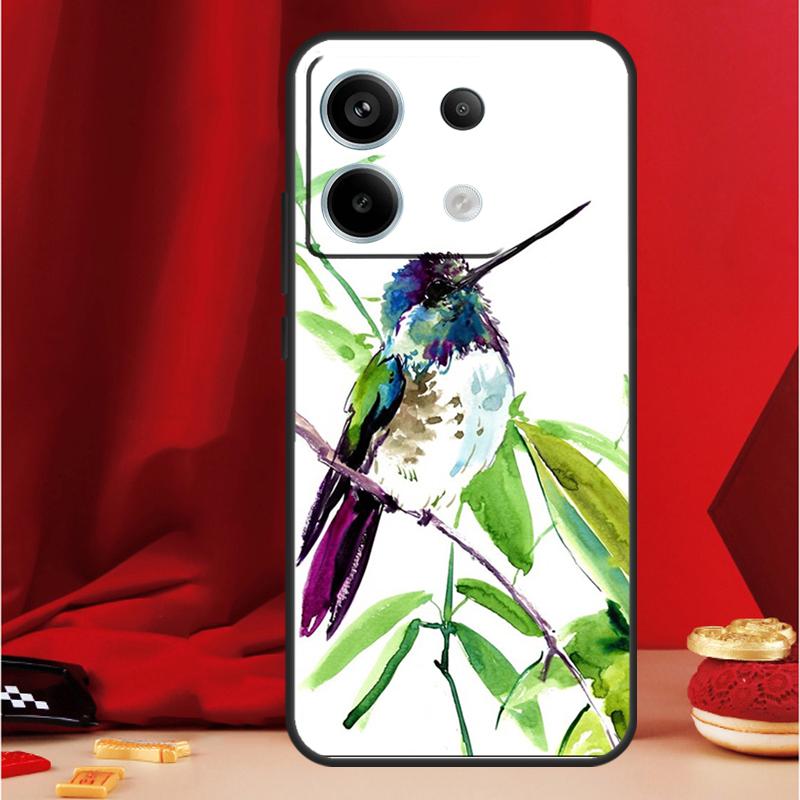 Hummingbird and Flowers Case For Xiaomi Redmi Note 13 Pro 12 11 9 10 Pro 12S 11S 10S 9S Redmi 12 10C 12C 13C Cover