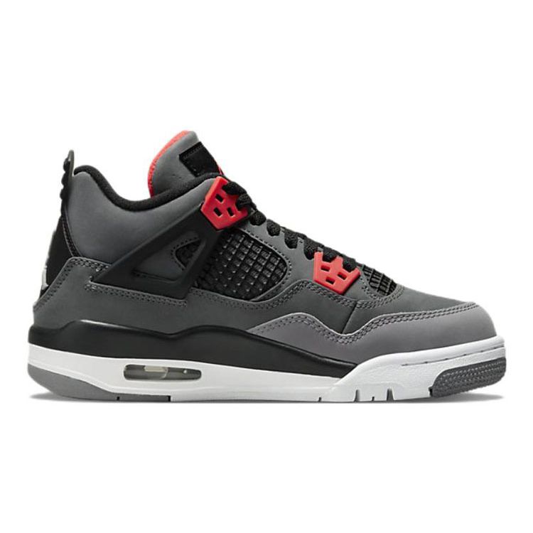Air Jordan 4 Retro GS Infrared Kids Sneakers Grey Dark-Grey Infrared-23 408452-061