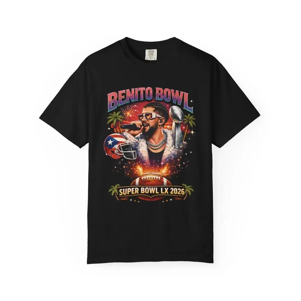 Benito Bowl Shirt Bad Bunn Tee Half Time Show Game Day Shirt Super T-tshirt S