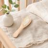Soft Wool Bath Brush for Baby, Gentle Newborn Skin Cleanser with Natural Cherry Beech Wood Handle, Non-Irritating Infant Bath Scrubber