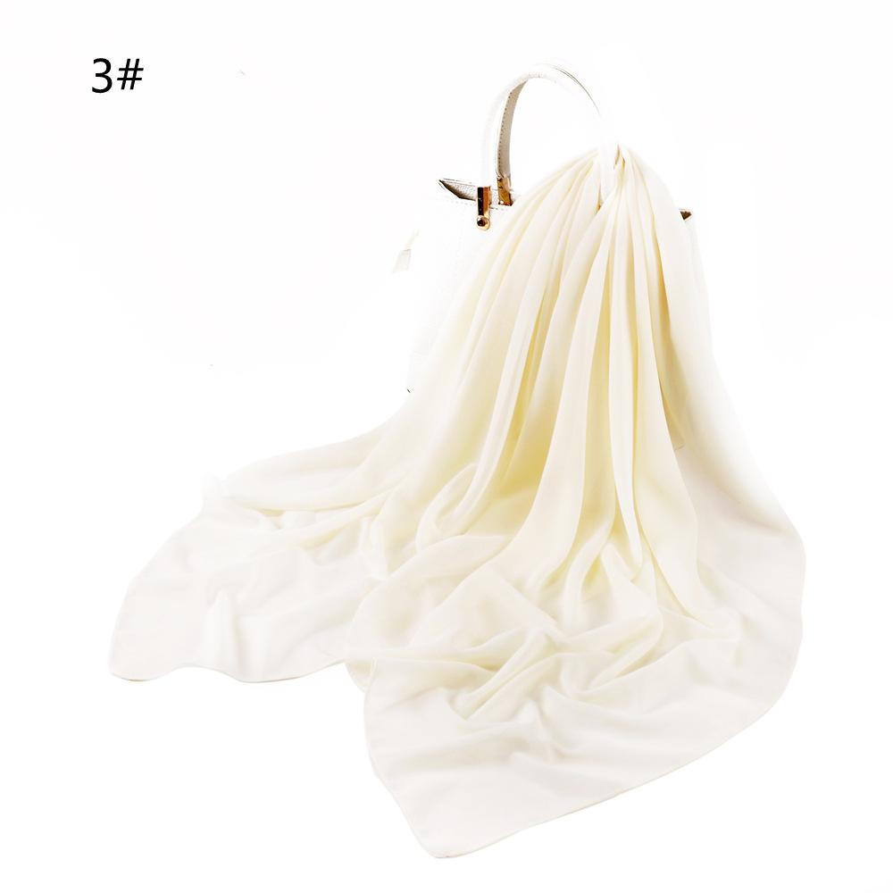 110*110CM Square Pearl Chiffon Hijabs Scarf Plain Solid Color Headwraps Muslim Women's Khimar Headscarf 45 Colors