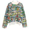 80s 90s Old Mickey Mouse Long Sleeve Reversible Trainer Cotton Filling Women Used