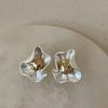 Elegant Flower Studs Earrings Fashion Ear Pin Metal Ear Studs Statement Earrings Creative Ear Jewelry for Woman Girl