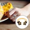 Moda Śliczne kobiety Pet Cat Dog Puppy Paw Print Otwieranie Ring Finger Biżuteria Prezent