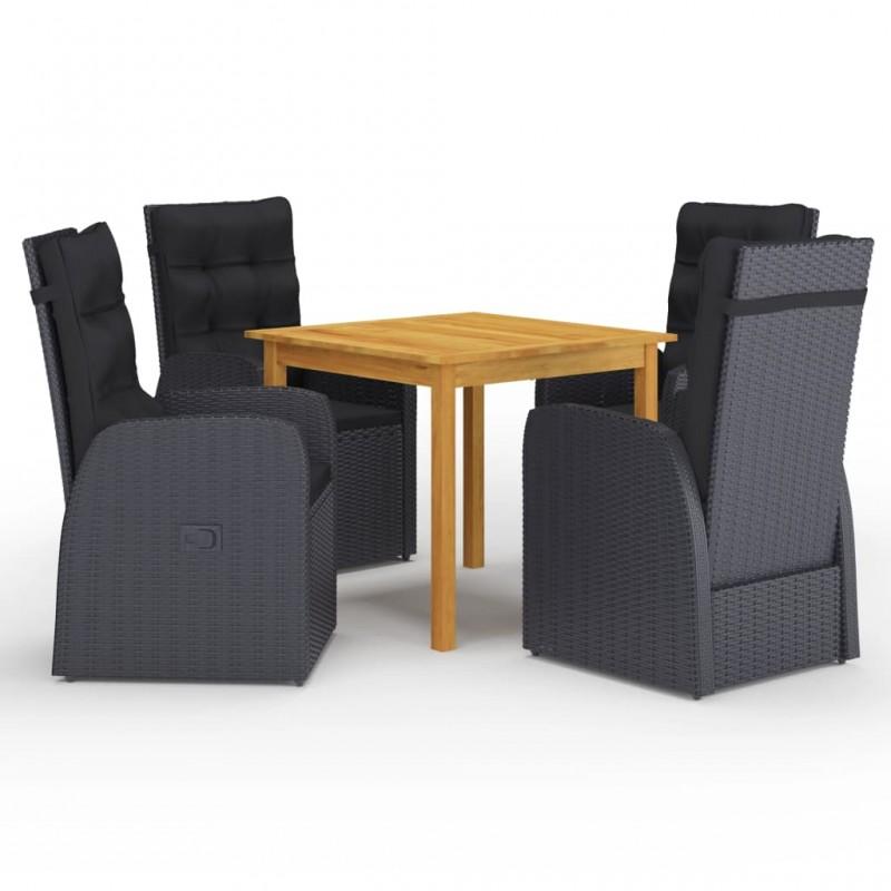 Day and Night - Day and Night Garden Dining Set 5 Pieces Black