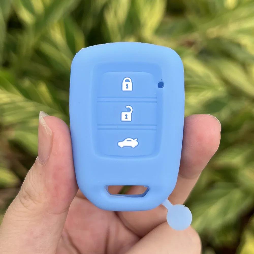 3button Silicone Car Key Fob Cap Cover Protect Skin Case Rubber Shell Hood Set for HONDA Jazz Civic Jade Vezel City Fit HR-V HRV