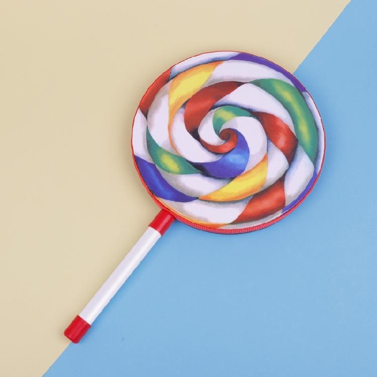Soft Lollipop Shaped Drum Kids Hand Drum with Foam-Head Percussion Drumstick